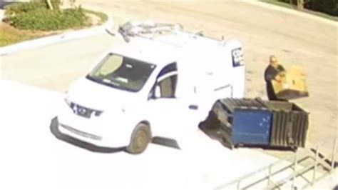 Video shows commercial van driver tossing trash into Doral tea packaging company’s dumpster